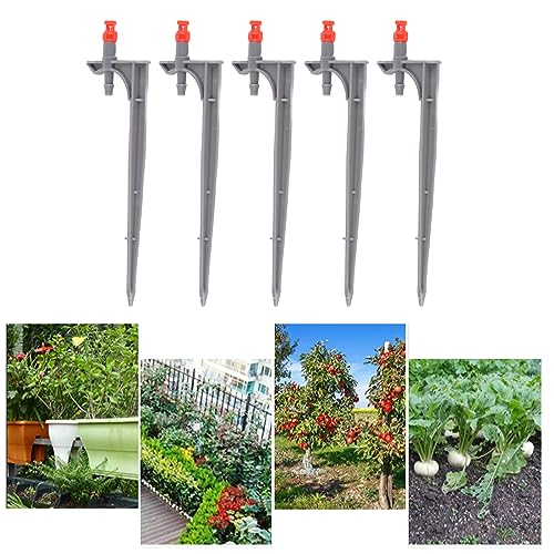 Garden Irrigation System, 20Pcs/Bag Irrigation Dripper with Ground Insert Fruit Tree Drip Irrigation Emitters for for 1/4" Drip Irrigation Tubing(360 Degree with Plunger) - size: 360 degree with plunger