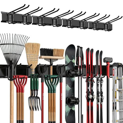 TIDYME Garage Wall Organizer, Shovel Holder Wall Mount, 64" Double Hooks - size: 64", style: Double Hooks