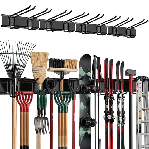TIDYME Garage Wall Organizer, Shovel Holder Wall Mount, 64" Double Hooks - size: 64", style: Double Hooks