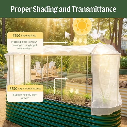 Vego garden 3.5' x 5.0' Mesh Cover System,Pest Control Frame Cover Kit,35% Shading Rate for Plant Protection, Durable & Heavy-Duty Garden Cover (Garden Beds Not Included) - size: 3.5'W x 5.0'L