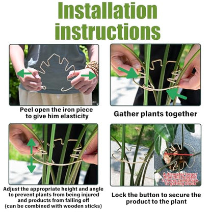 5PCS Monstera Stem Support Stake with Clip-5.5*4.7IN Stem Holder - size: 5.5 x 4.7 inches