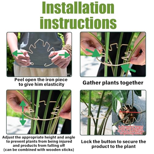 5PCS Monstera Stem Support Stake with Clip-5.5*4.7IN Stem Holder - size: 5.5 x 4.7 inches