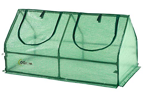 Compact Garden Cloche, Mini Greenhouse, Seed Starter Plant Protector, Indoor and Outdoor Use, Portable Growing Dome for Herbs, Flowers, Vegetables, Green Cover - color: Green, size: 47"L x 24"W x 24"H