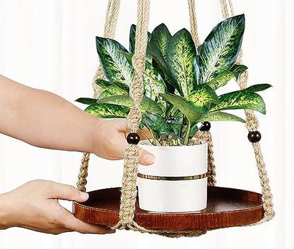 2 Pack Plant Hanger Indoor, Hanging Plant Shelf (12" + 10") - color: Brown, size: 2-Pack, 1-Tier