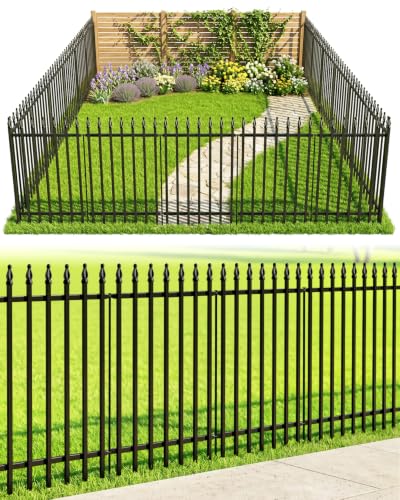 ARIFARO 5 Panels Metal Garden Fence 42" H x 30" W, Decorative Fence Panels - size: 42" high x 30" Wide