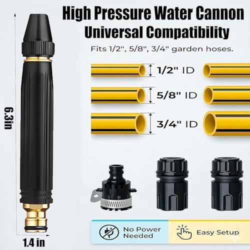 2packs High Pressure Hose Nozzle Sprayer for US Garden Hoses
