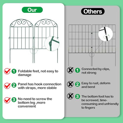 ADAVIN 24 Panels Collapsible Garden Fence, 24in Animal Barrier, 24Ft - color: Green, size: 24in(H)x12in(L) 24 Panels