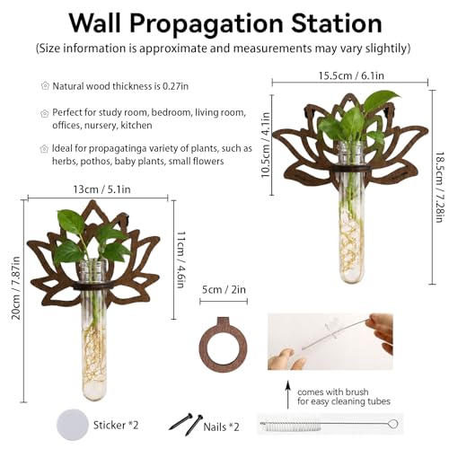 Artilady Plant Propagation Station Wall Hanging, Planter Terrariums Tube - color: Lotus