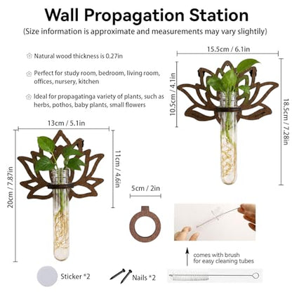 Artilady Plant Propagation Station Wall Hanging, Planter Terrariums Tube - color: Lotus