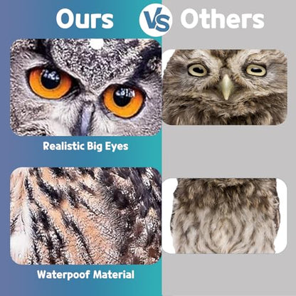 4PCS Flat Fake Owl to Keep Pigeon Away from Porch - color: Brown Owl 4pcs