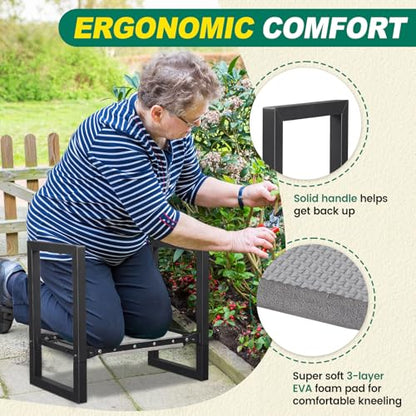 Garden Kneeler and Seat Heavy Duty - 12.7" Wide Garden Kneeling Bench Stool with Handles, Folding Knee Seat Chair Gardening Gifts for Seniors Women Men Gardeners Pain-Free Weeding Planting - size: 12.7"