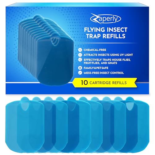 10-Pack Refill Cartridges for Fruit Fly Trap Indoors - Strong Adhesive to Capture Fruit Flies, Gnats, Houseflies, Moths, and Flying Insects - size: 10 Refill Cartridges