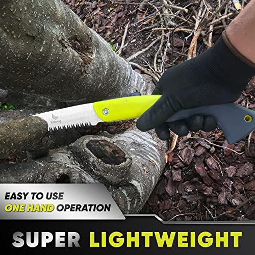 Foldable Hand Held Pruning Saw (RAZOR SHARP 7" BLADE) Compact Design Jab Saw - Pull-stroke Hand Saw - size: 7" Folding w/smooth handle