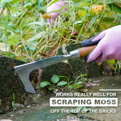 Haliaeetus Crack Weeder Tool, L Shaped Stainless Steel Crevice Weeding Tool - size: 11'' Crack Weeder Tool