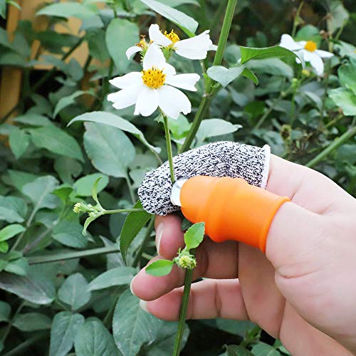 Garden Silicone Thumb Knife, Finger Knife-Plants Picking Trim Tools(L) - size: Large