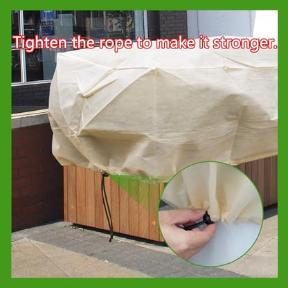 Plant Cover Freeze Protection, 39.3"x17.7"x15.7" Winter Plant Covers, Plant Frost Cover, Tree Plant Freeze Protection Covers, Planter Plant Winter Frost Blanket with Zip Drawstring,2 Pack. - size: 39.3*15.7*17.7（2-PACK)