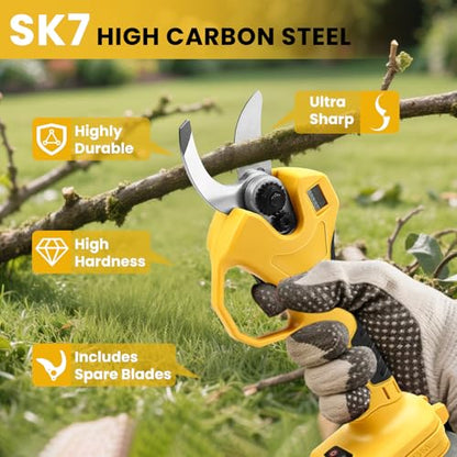 2-in-1 Cordless Pole Pruning Shears for Dewalt 20V Battery (No Battery) - style: 2 in 1 Yellow for DeWalt 20V