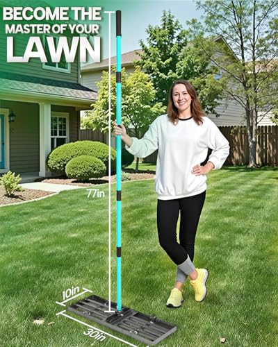 30"x10" Lawn Leveling Rake, Yard Leveling Rake for Soil with 77" Handle - style: 30"X10"