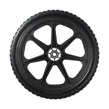 Marathon 92010-2PK Flat-Free 20" Tire and Wheel Assembly, Centered Hub, Ball Bearings, Heavy-Duty Plastic Spoked Wheel, Replacement for Rubbermaid Big Wheel and other Carts, Easy Install, 2 Pack - size: 2 PACK