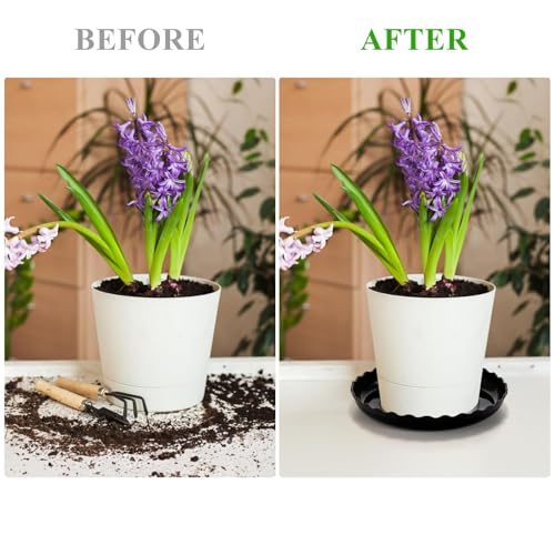 Plastic Plant Saucer Trays, 13 Pcs Plant Trays, 6/8/10 Inch Round, Gray, for Indoor/Outdoor Plants - color: Gray