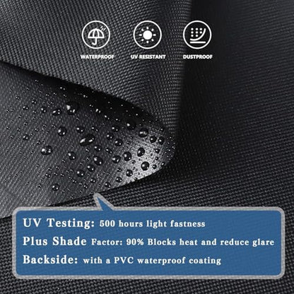 3x3ft Black Tarp Heavy Duty Waterproof, Oxford Fabric Cover 20mil - size: 3x3ft