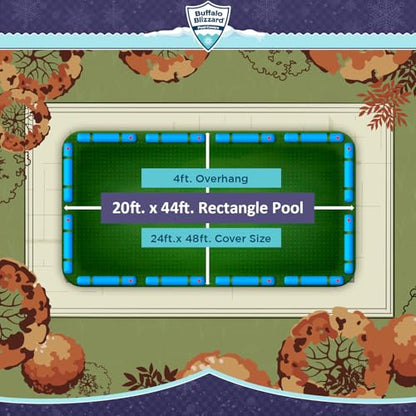 Buffalo Blizzard Leaf Net Cover for 20 ft x 44 ft Rectangular Inground or Above Ground Swimming Pools | Keeps Leaves & Other Debris Off Your Winter Pool Cover - size: 20' x 44' Rectangle