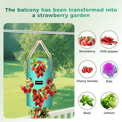 3 Pack 10 Gallon Hanging Strawberry Planter Bags for Tomatoes - size: 10 Gallon
