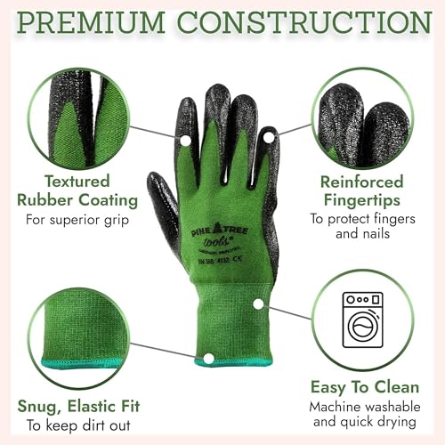 Bamboo Gardening Gloves – Rubber Coated, Touchscreen Friendly, Breathable & Lightweight – for Men & Women