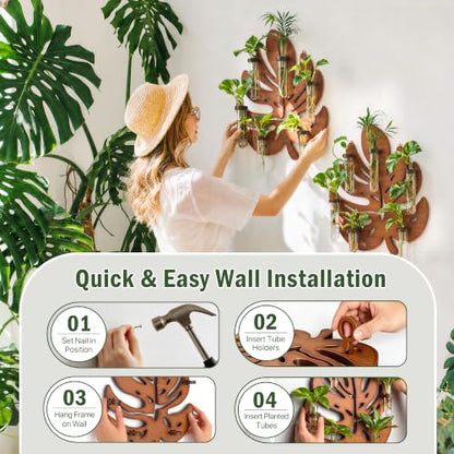 2 Pack Monstera Hanging Wall Planter, Plant Propagation Station - size: 2 Pack