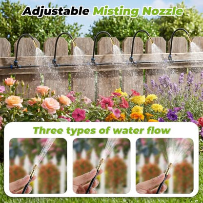 200 Ft 1/4 Inch Drip Irrigation System with 32 Copper Nozzles