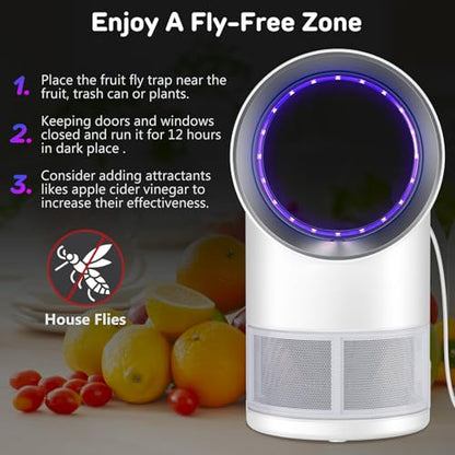 Fly Trap Indoor,White Gnat Traps House Indoor,Timed Indoor Insect Trap - color: White