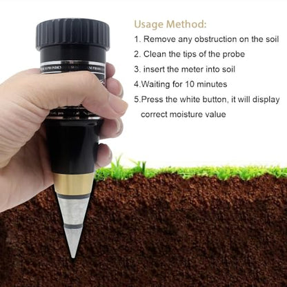 Soil Meter, VT-05 Soil Soil Tester Hygrometer Portable Plant Water Monitor for Garden Farms Lawns Potted Plants Indoor Outdoor