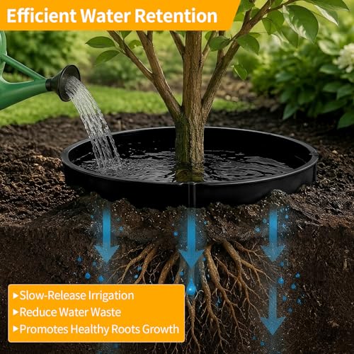 AggFencer 24 PCS Interlocking Planting Grow Rings Panels with Hammer, Black - color: Black