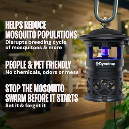 Dynatrap DT2030SR Fly Traps Outdoor - Mosquito & Flying Insect Killer for 1 Acre – Kills Mosquitoes, Flies, Gnats, Wasps - Bug Zapper Alternative - Black - color: 1 Acre Black Trap