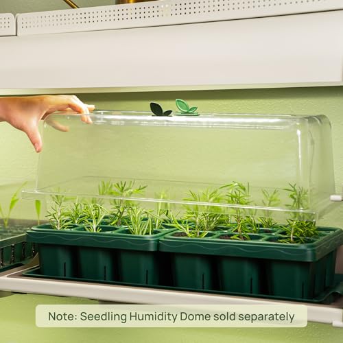 Vego garden Giga Seedling Trays - 8 Pack, 9-Cell UV-Resistant Reusable Starter Trays for Greenhouse/Garden (No Lids) - size: 8 Packs, style: 9 Cells Giga Size