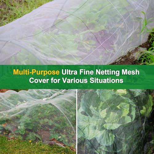 NONMON Garden Netting 10 x 50FT Ultra Fine Mesh Netting Insect Netting - size: 10 x 50ft