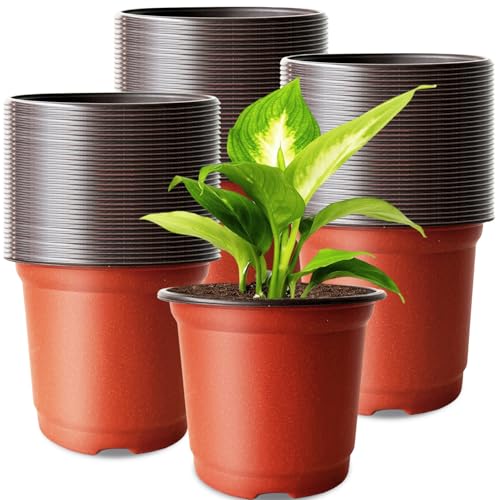 Baaxxango 200 PCS Plastic Nursery Pots,4 Inch Seedling Starting Pot with Holes,Flower Plant Container for Succulent,Seed,Cuttings,Transplanting - size: 200 Pcs 4 Inch