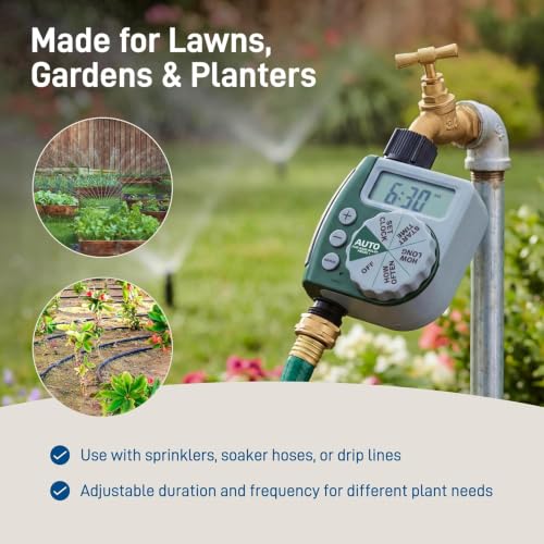 2-Pack (2 Total Timers) Orbit Programmable Digital Hose Watering Timer - 1 Outlet - Battery Powered - with LCD Screen - Built-in Rain Delay - Water-Resistant - 62061 - size: 2-Pack 1 Outlet