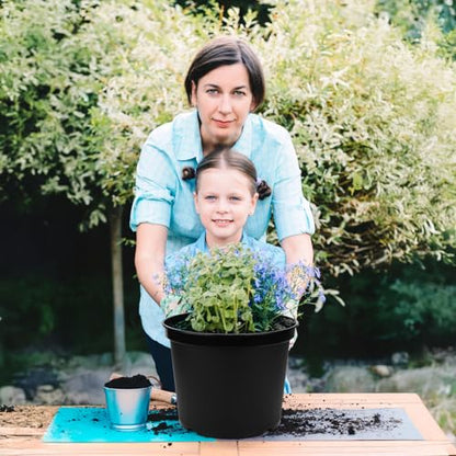 GREANER 5 Gallon Black Planter Pots, 10PCS Plastic Durable Plant Pots for Plants, Seed Starting Container for Flower Herb Vegetable Seedling Tree Fruit - size: 12 Inch