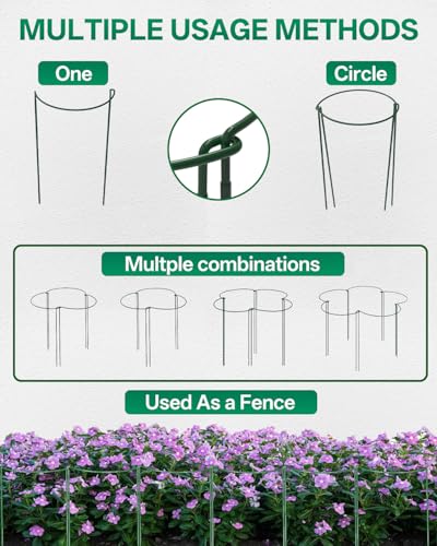 16 Pack 16 In Plant Support Stakes, Peony Cages And Supports with 15 Lable