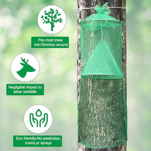 Qualirey 8 Pack Spotted Lanternfly Trap Lanternfly Killer for Tree,Green - color: Green