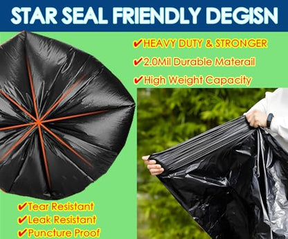 55 Gallon Trash Bags, Heavy Duty Garbage Bags 66 Count 2.0 Mil Extra Thick - size: 1 Count (Pack of 66)