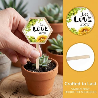 Funny Plant Labels for Outdoor Garden Waterproof,14 Garden Sign - color: Love