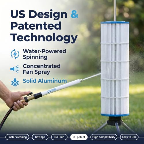 Cyclone Pool Filter Cleaner Deluxe | Spinning Stand, Mini Wand + Bag - size: 01. Deluxe