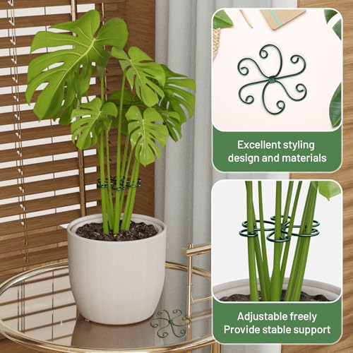 4PCS Iron Monstera Support, Uniquely Designed Plant Support Stakes for Indoor Plants, Stable Plant Stakes and Supports, Turtle Shell Bamboo Clamp Set for Thriving Growth
