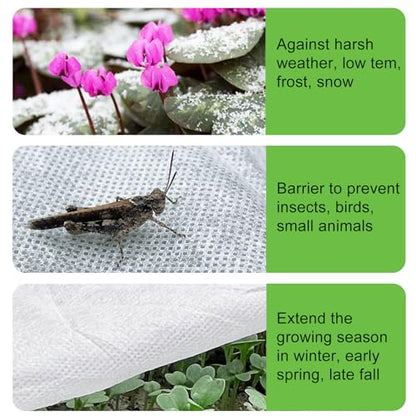 YFFSIDMY Plant Covers Freeze Protection, 6.5'x16' Frost Blankets for Outdoor Plants, Winter Tree Frost Cloth Plant Freeze Protection, Garden Heat Protection Floating Row Cover, White (Pack of 2) - size: 6.5'x16' (Pack of 2)