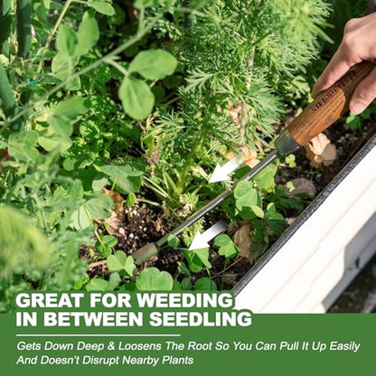 Haliaeetus Hand Weeder Tool, 13'' Weed Puller Tool for Reaching the Root