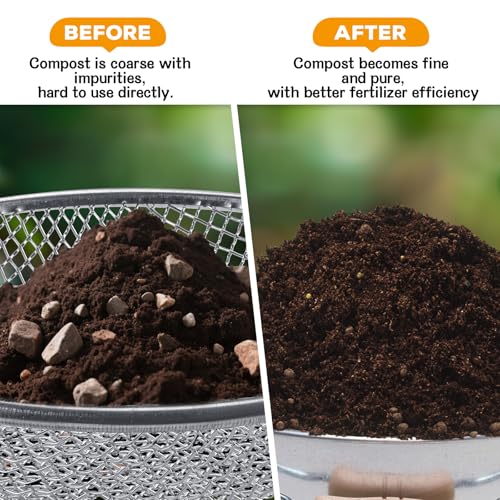 Sifter.Size 1/4" Mesh Soil Sifter Sieve - Heavy Duty Galvanized Screen for Compost, Dirt, Rocks, Gravel & Garden - Fits 5 Gallon Bucket, Rust-Resistant - Composting & Sifting Tool - style: 1/4 In