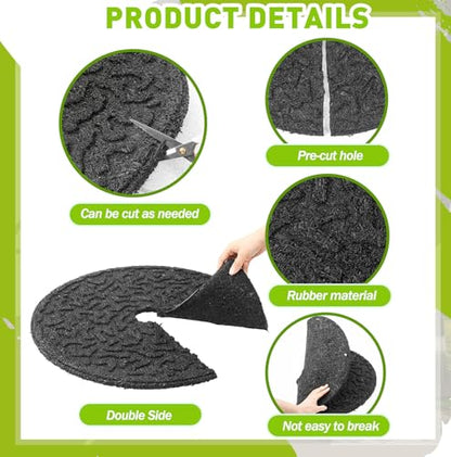 Peryiter 6 Pcs Rubber Mulch Tree Ring Protector Mat Weed Barrier, 24 in - style: 24 Inches