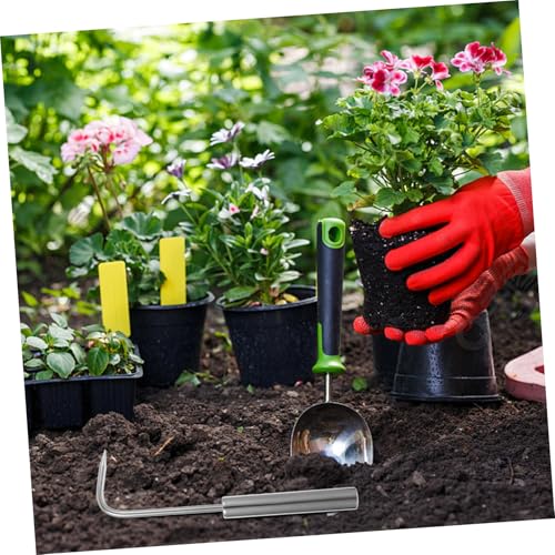 VANZACK Stainless Steel Crack Weeder Crevice Weeding Tool with Ergonomic Handle for Garden Lawn Patio Yard Soil Loosening and Root Pulling Small Manual Garden Weeder